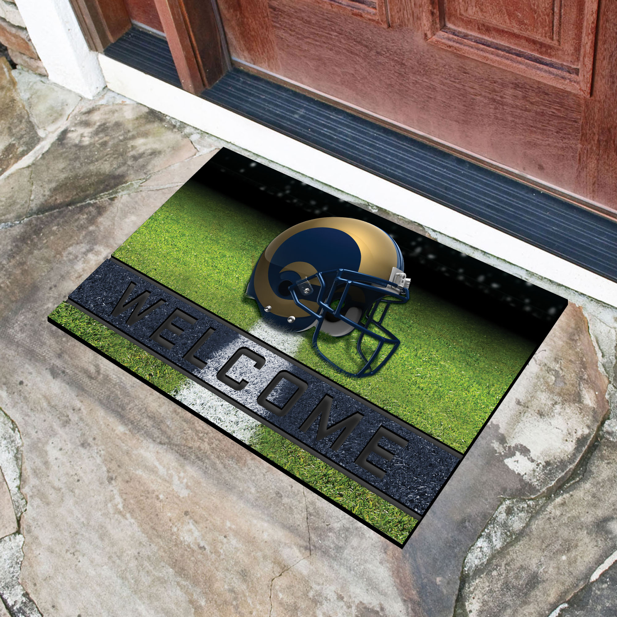 Los Angeles Rams Flocked Rubber Doormat - 18 x 30