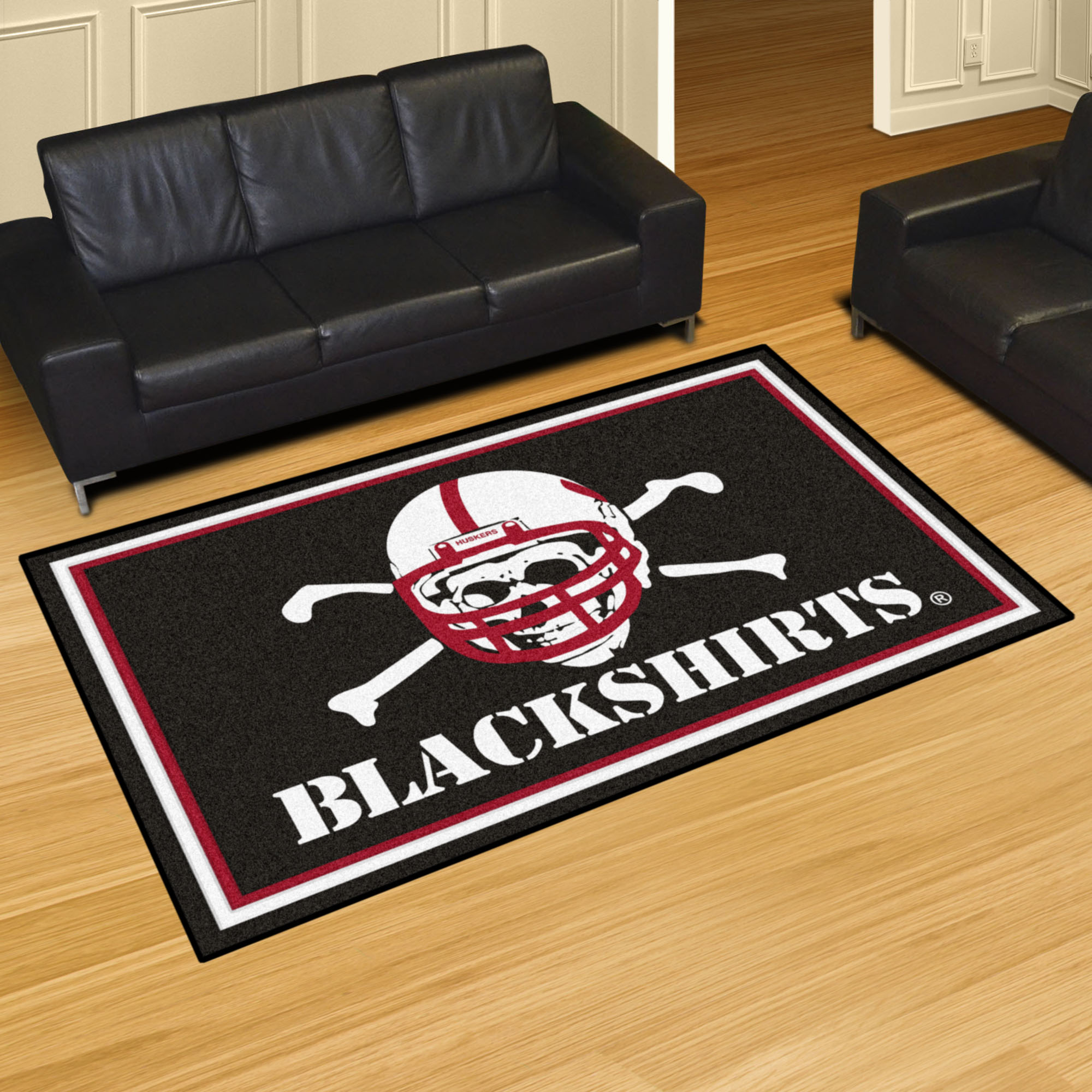 University of Nebraska  Blackshirts Area rug â€“ Nylon 5â€™ x 8â€™
