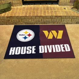 Pittsburgh Steelers- Washington Commanders House Divided Mat - 34 x 45