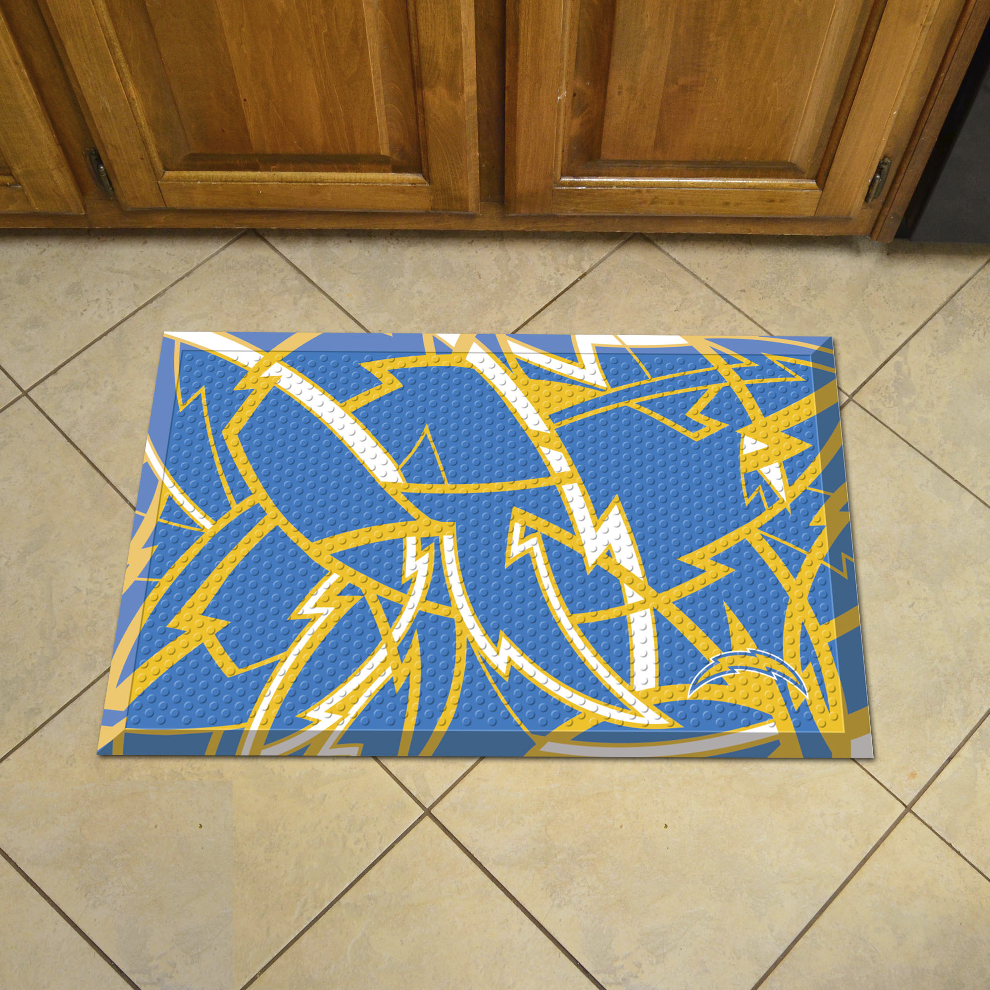Los Angeles Chargers Quick Snap Scrapper Doormat - 19 x 30 rubber