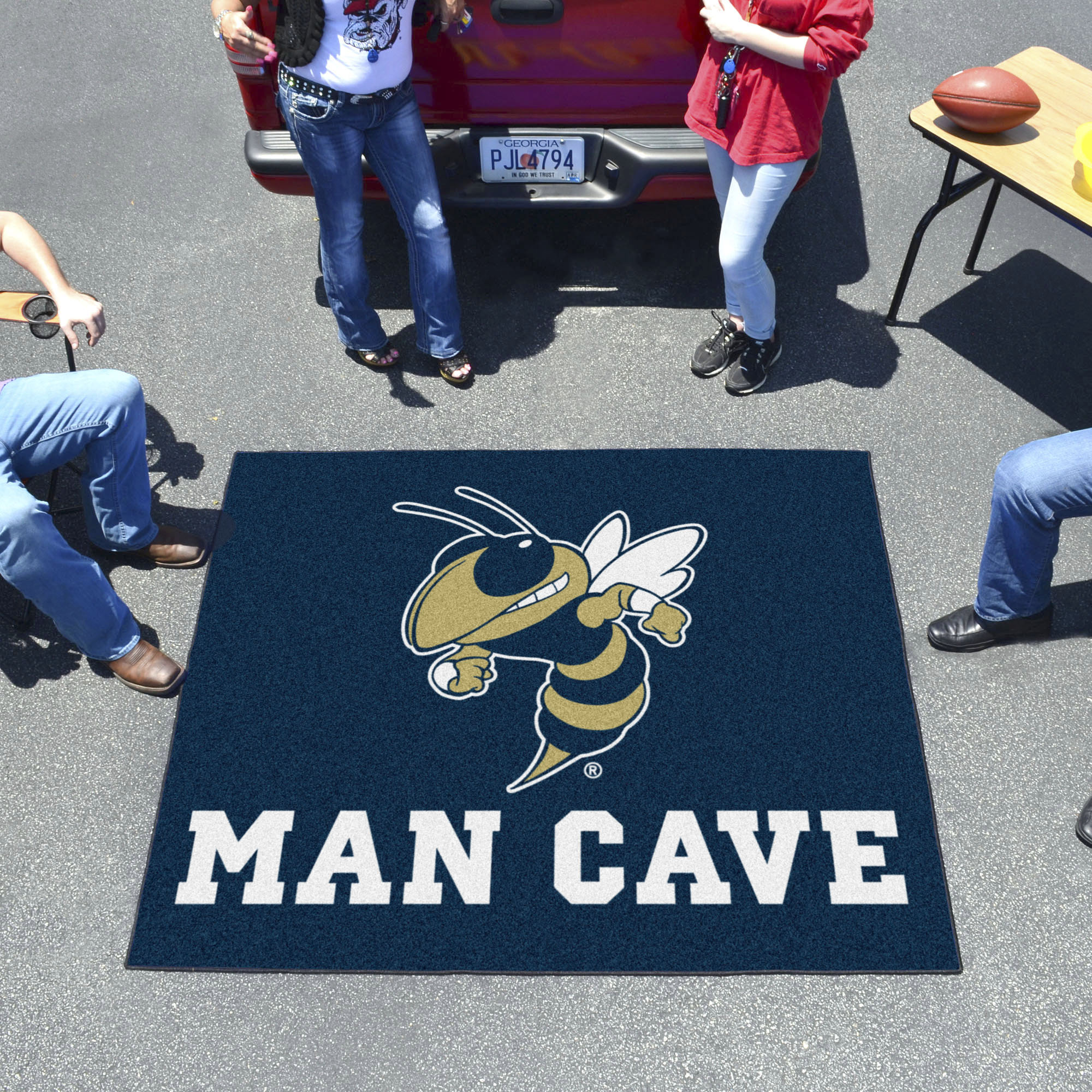 Georgia Tech Yellow Jackets Mascot Man Cave Tailgater Mat â€“ 60 x 72