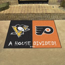 Pittsburgh Penguins â€“ Philadelphia Flyers House Divided Mat - 34 x 45