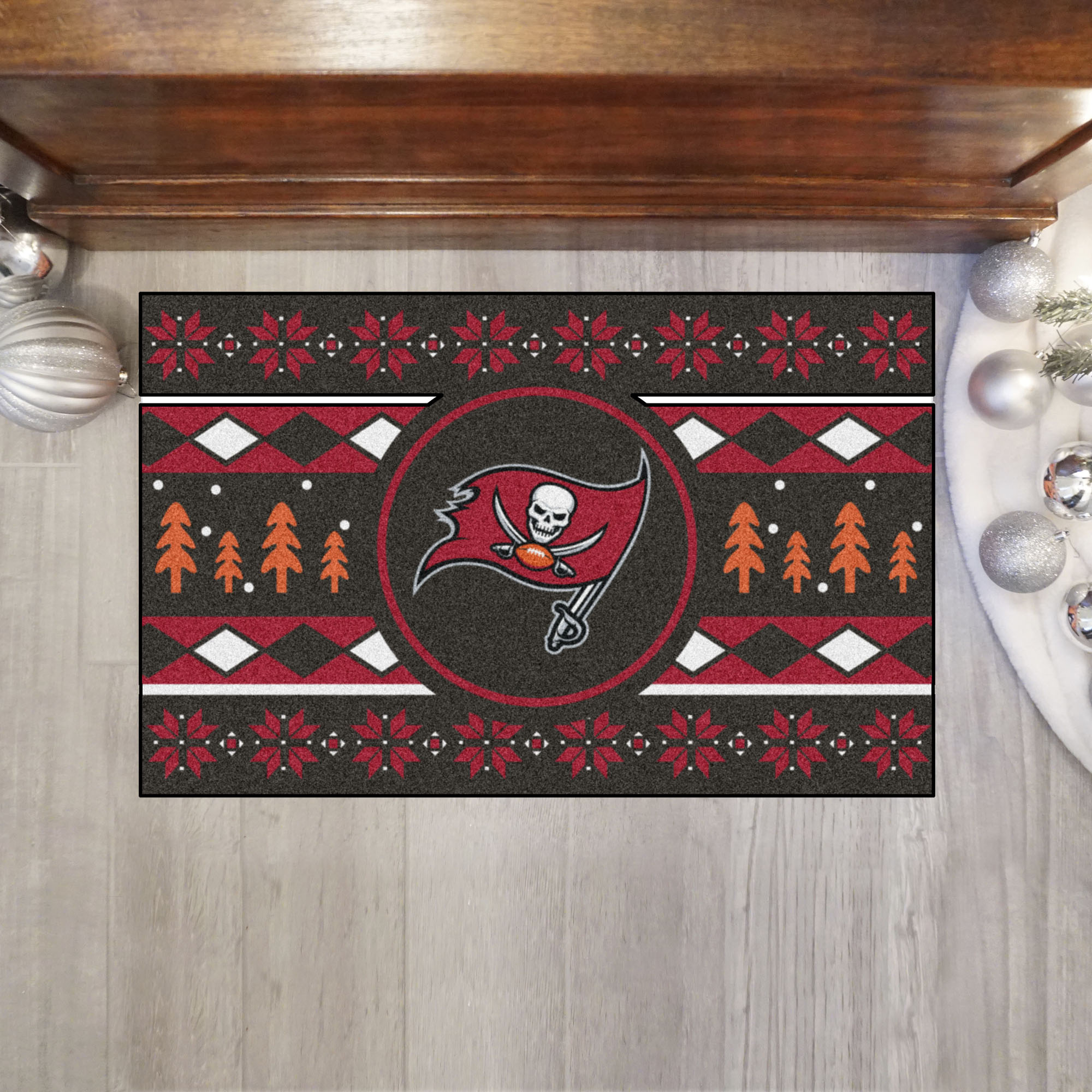 Buccaneers Holiday Sweater Starter Doormat - 19 x 30