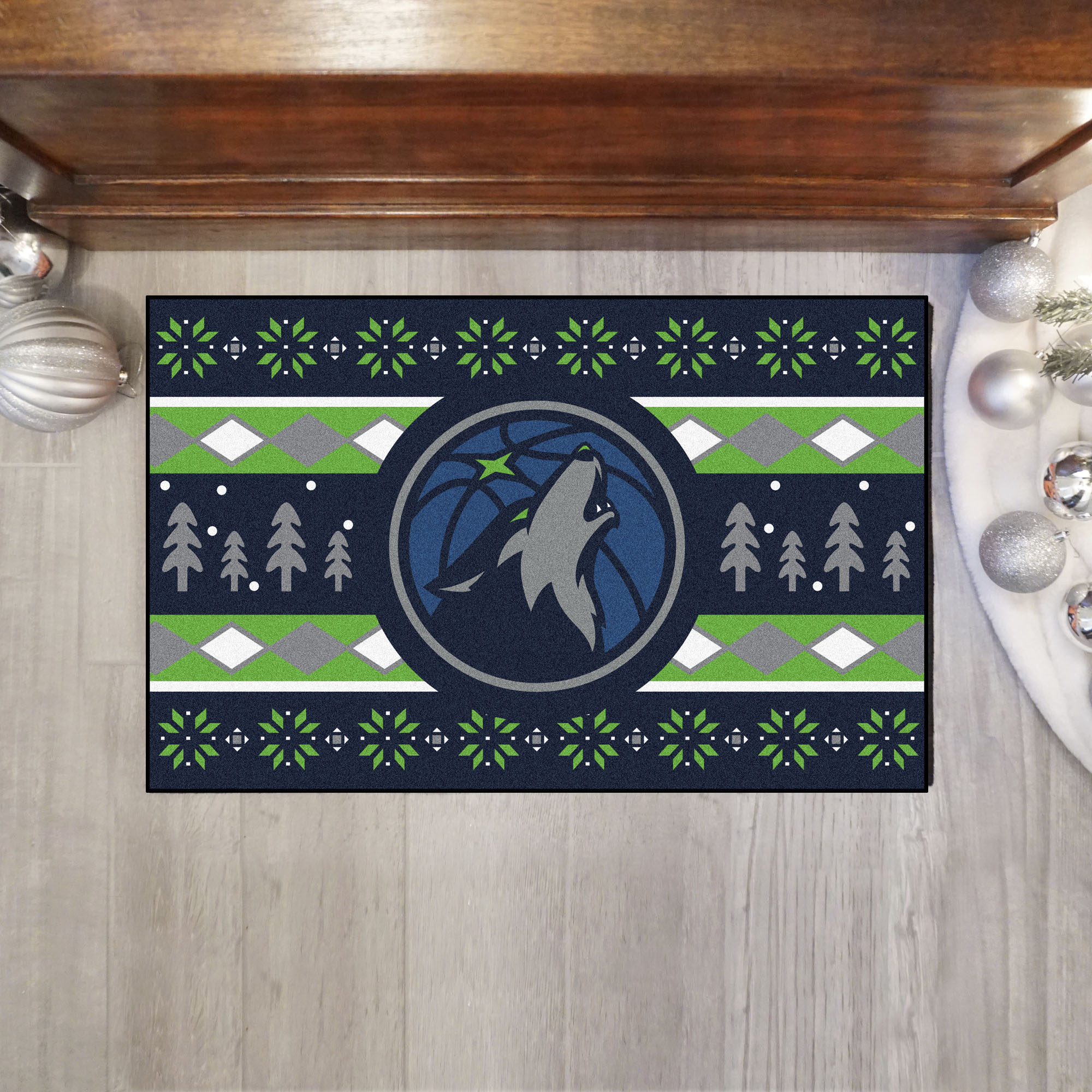Minnesota Timberwolves Holiday Sweater Starter Doormat - 19x30