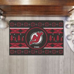 Devils Holiday Sweater Starter Doormat - 19 x 30