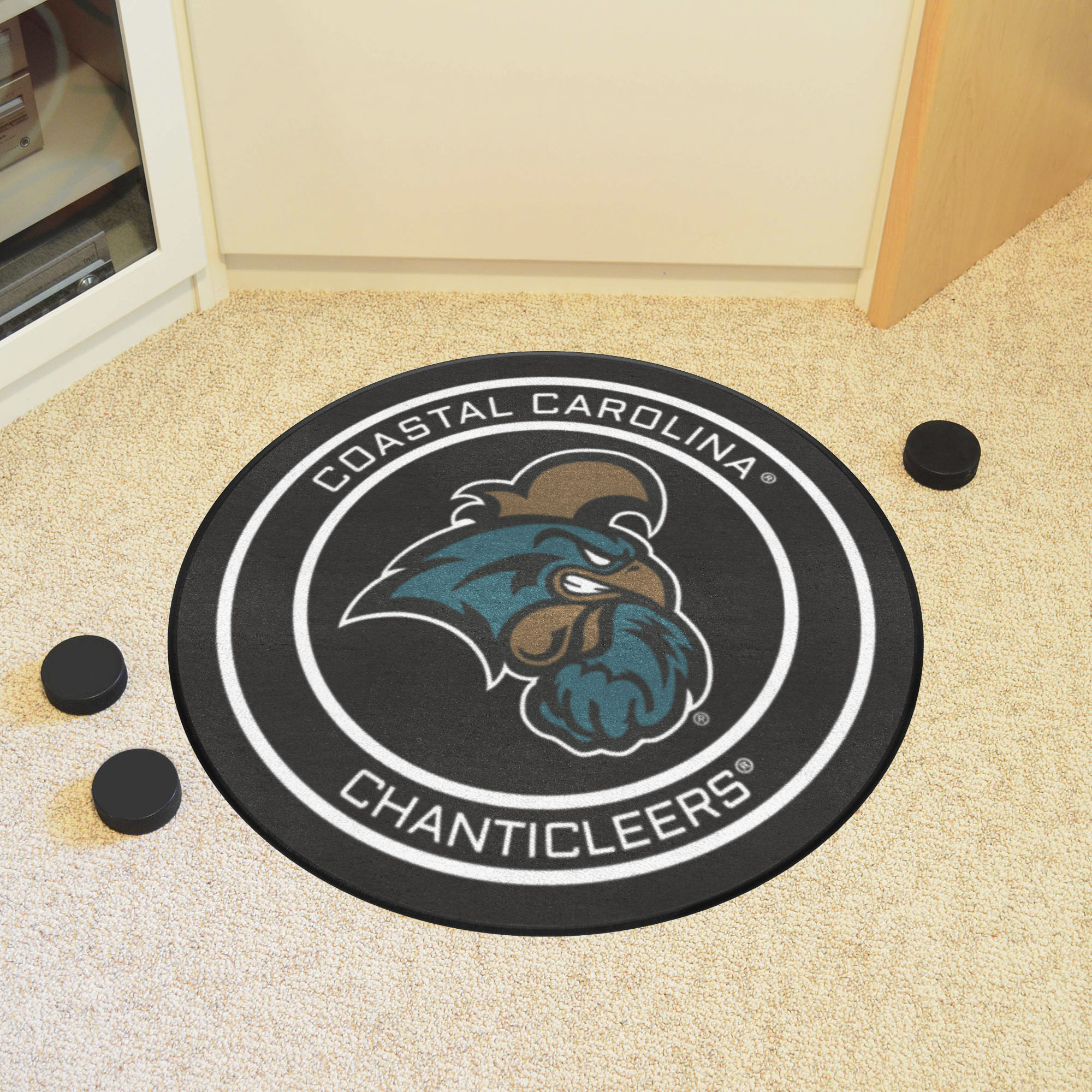 Coastal Carolina Chanticleers Logo Hockey Puck Shaped Area Rug