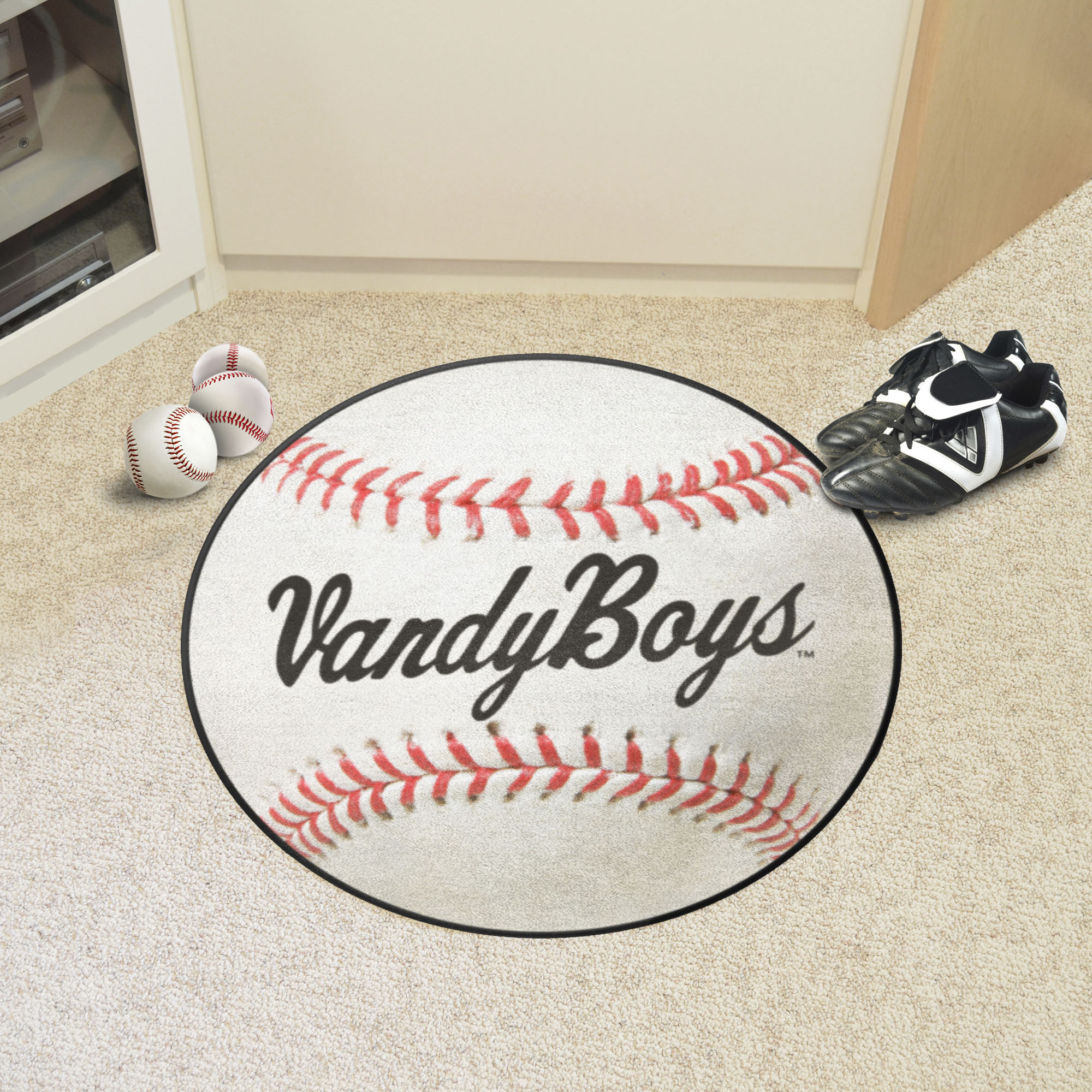 Vandy Boys Baseball Shaped Area Rug