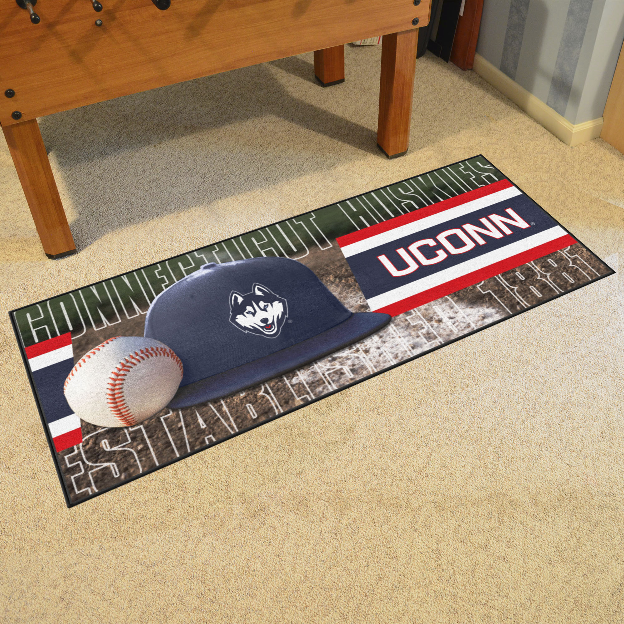 UConn Huskies Baseball Runner Mat - 29.5 x 72