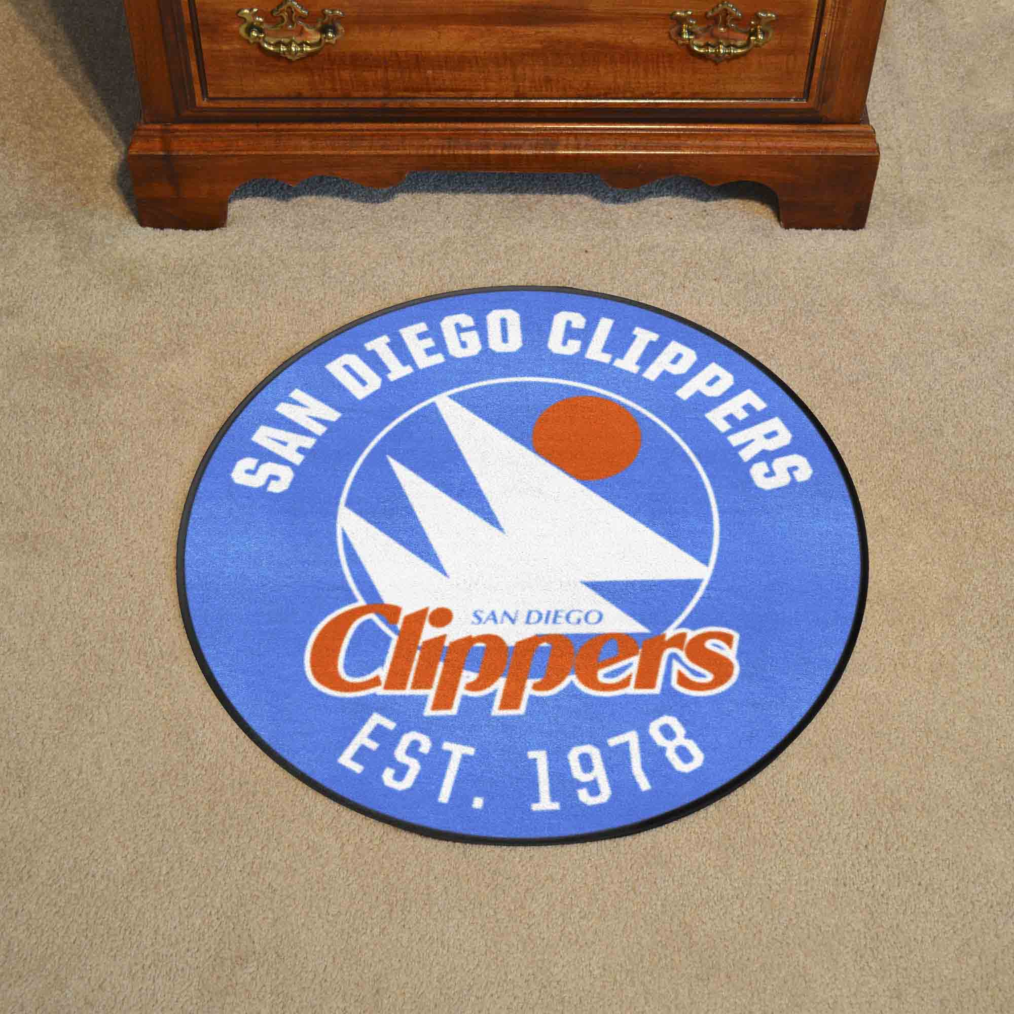 San Diego Clippers Logo Retro Roundel Mat - 27"