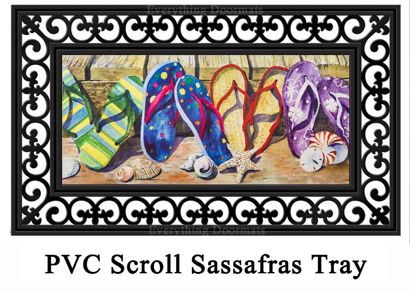 Sassafras Beach Flip Flops Switch Mat 10 x 22 Insert Doormat