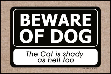 Beware of Dog Doormat-19x30 Funny