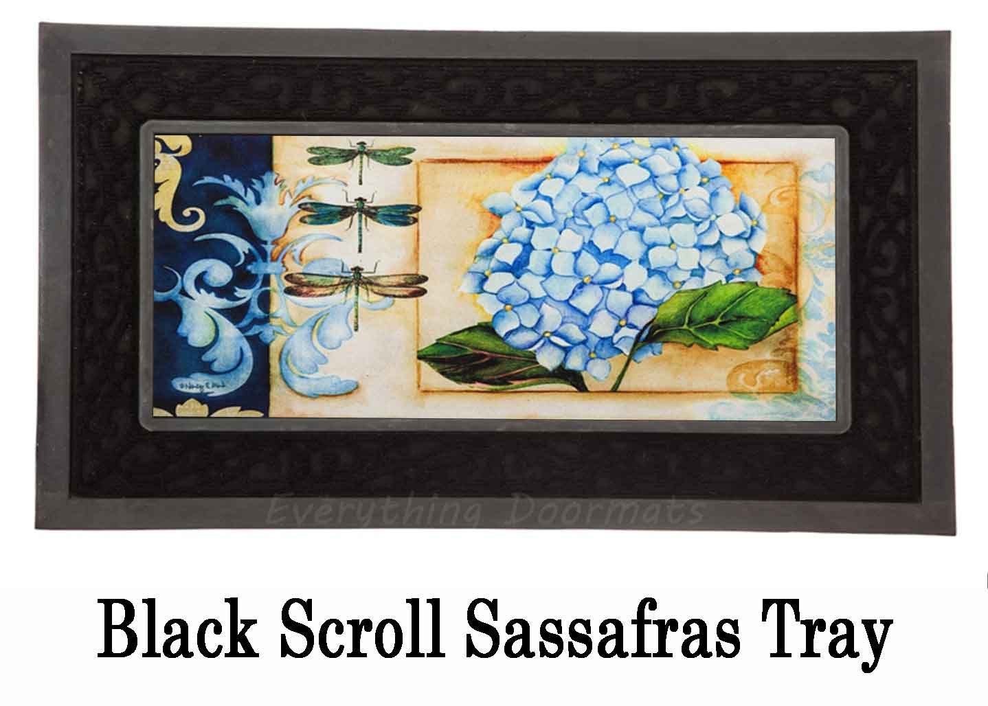 Sassafras Blue Hydrangea Mat 10 x 22 Insert Doormat