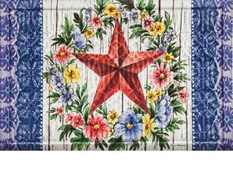 Trellis Embossed Summer Country Star Doormat - 19 x 30