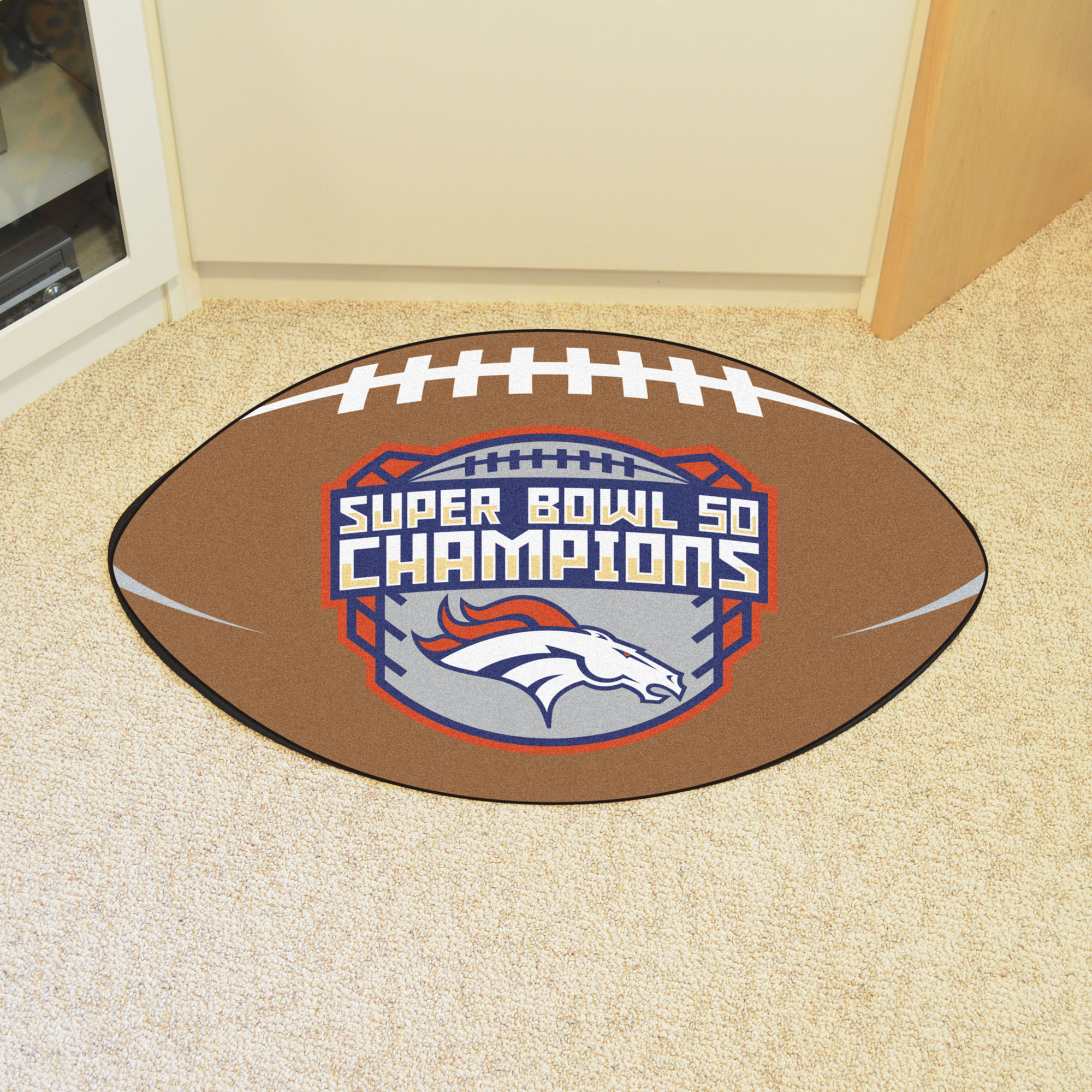 Denver Broncos Super Bowl 50 Ball Shaped Area Rugs