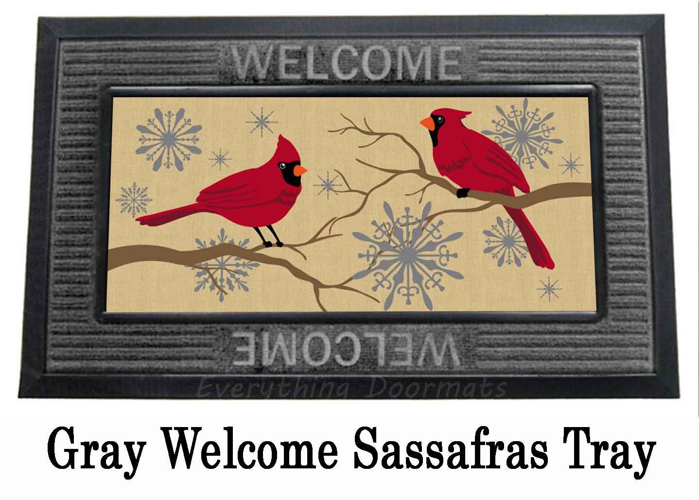 Sassafras Feathers & Snow Switch Insert Doormat 10 x 22