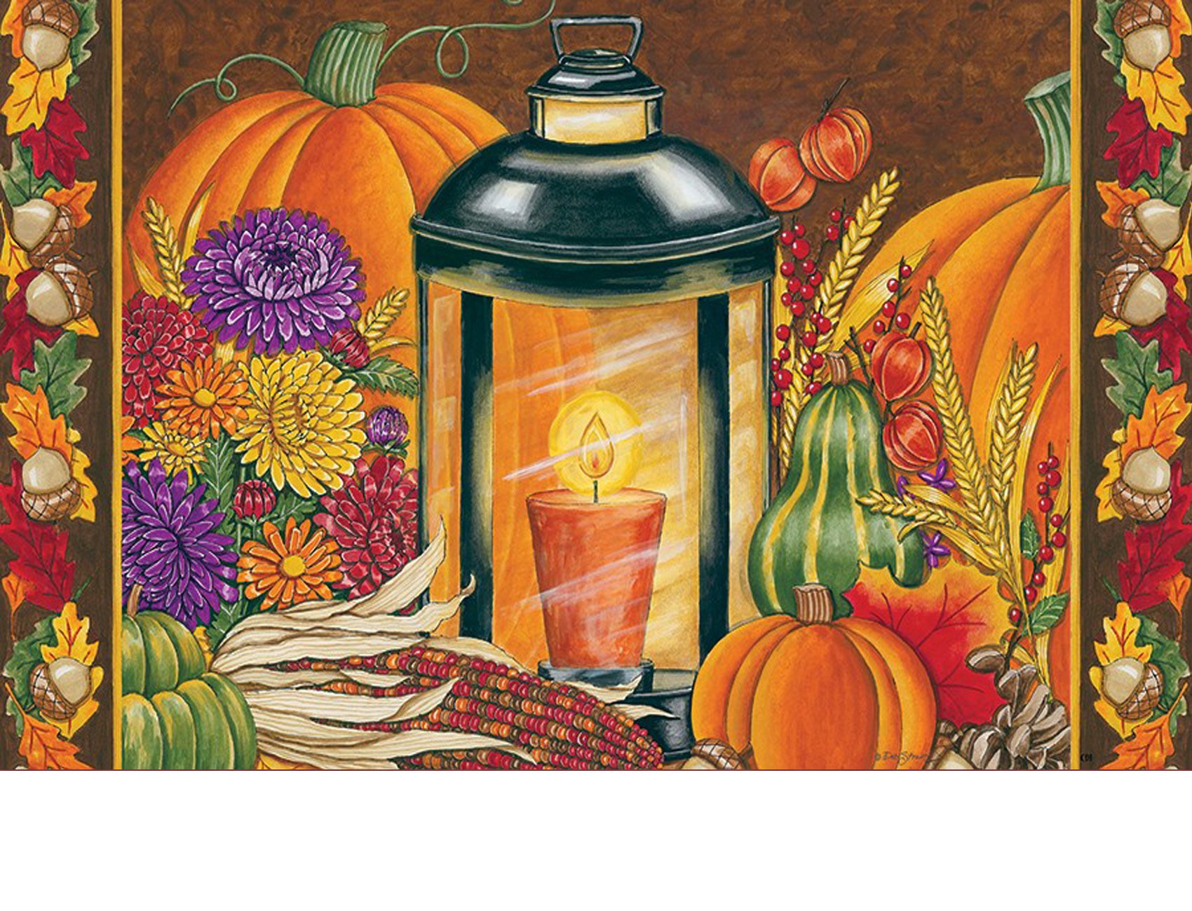 Indoor & Outdoor Fall Lantern Insert Doormat 18" x 30"
