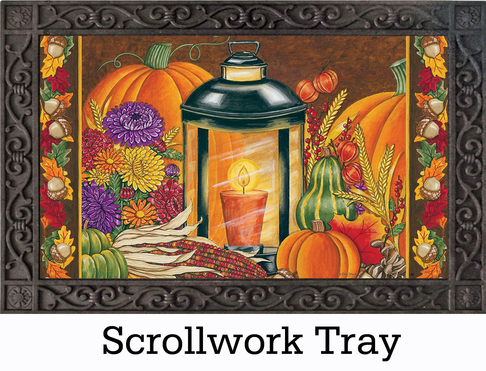 Indoor & Outdoor Fall Lantern Insert Doormat 18" x 30"