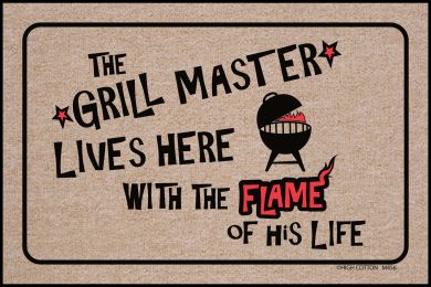 Grill Master Lives Here Doormat-19x30 Funny