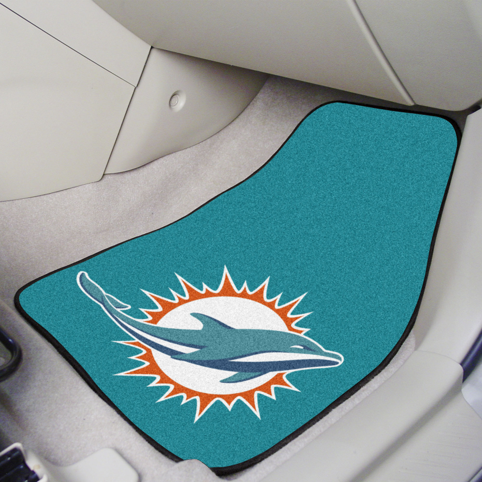 Miami Dolphins 2-pc Carpet Car Mat Set