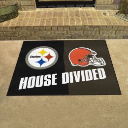 Steelers - Browns House Divided Mat - 34 x 45