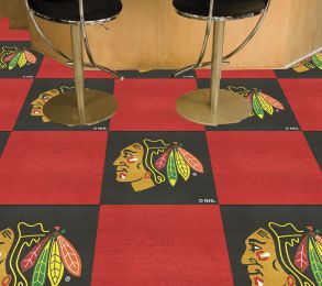Chicago Blackhawks Team Carpet Tiles - 45 sq ft