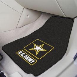 Army Black & Gold Logo 2pc Carpet Car Mat Set