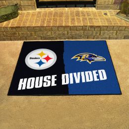 Steelers - Ravens House Divided Mat - 34 x 45