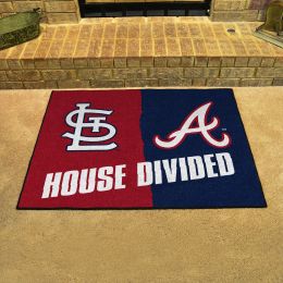 St. Louis Cardinals â€“ Atlanta Braves House Divided Mat - 34 x 45