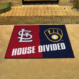 St. Louis Cardinals â€“ Milwaukee Brewers House Divided Mat
