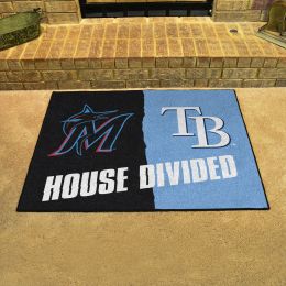 Miami Marlins â€“ Tampa Bay Rays House Divided Mat