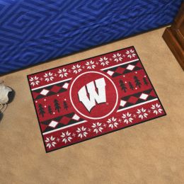 Wisconsin Badgers Holiday Sweater Starter Doormat - 19 x 30