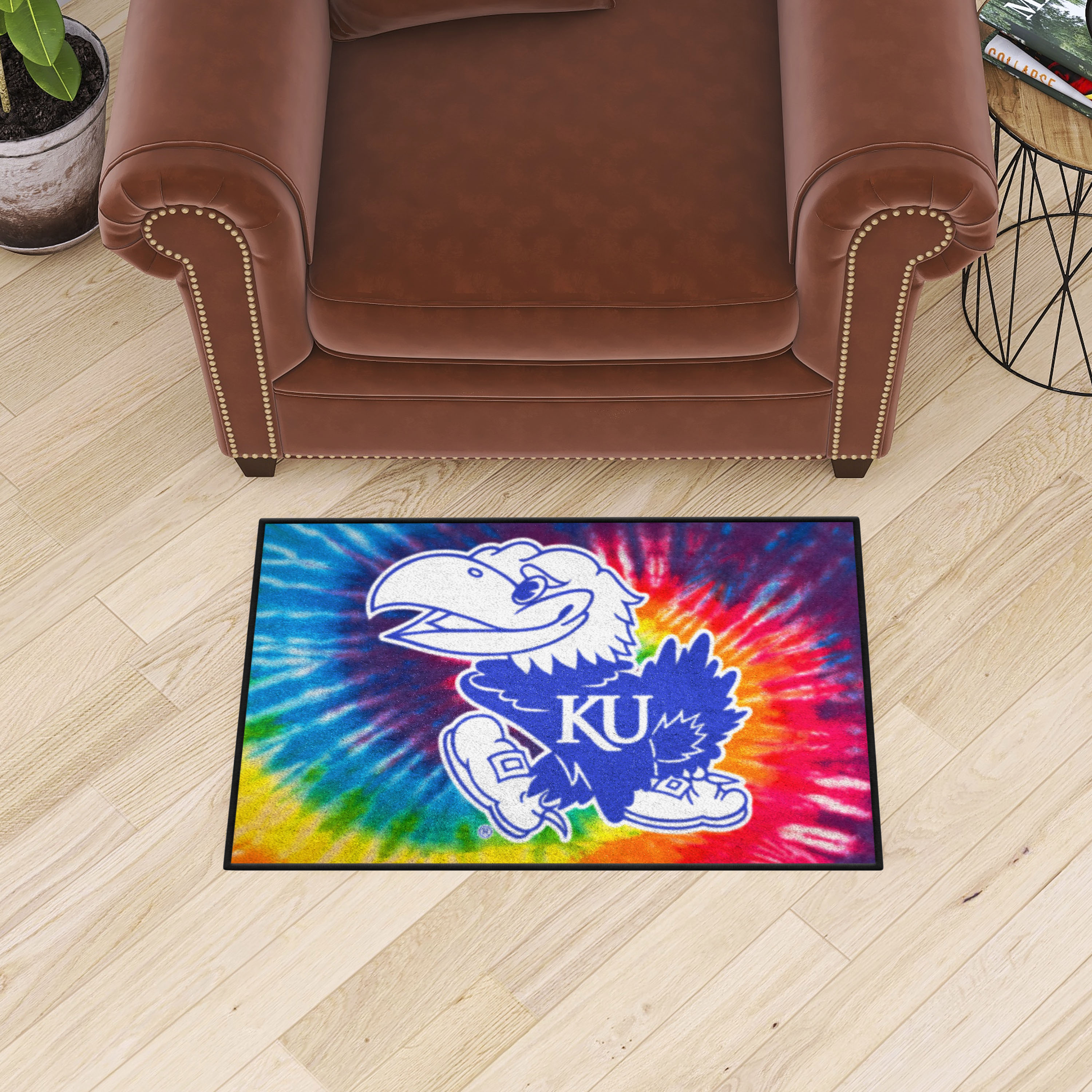 Kansas Jayhawks Tie Dye Starter Doormat - 19 x 30