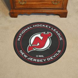 New Jersey Devils Retro Logo Hockey Puck Shaped Area Rug