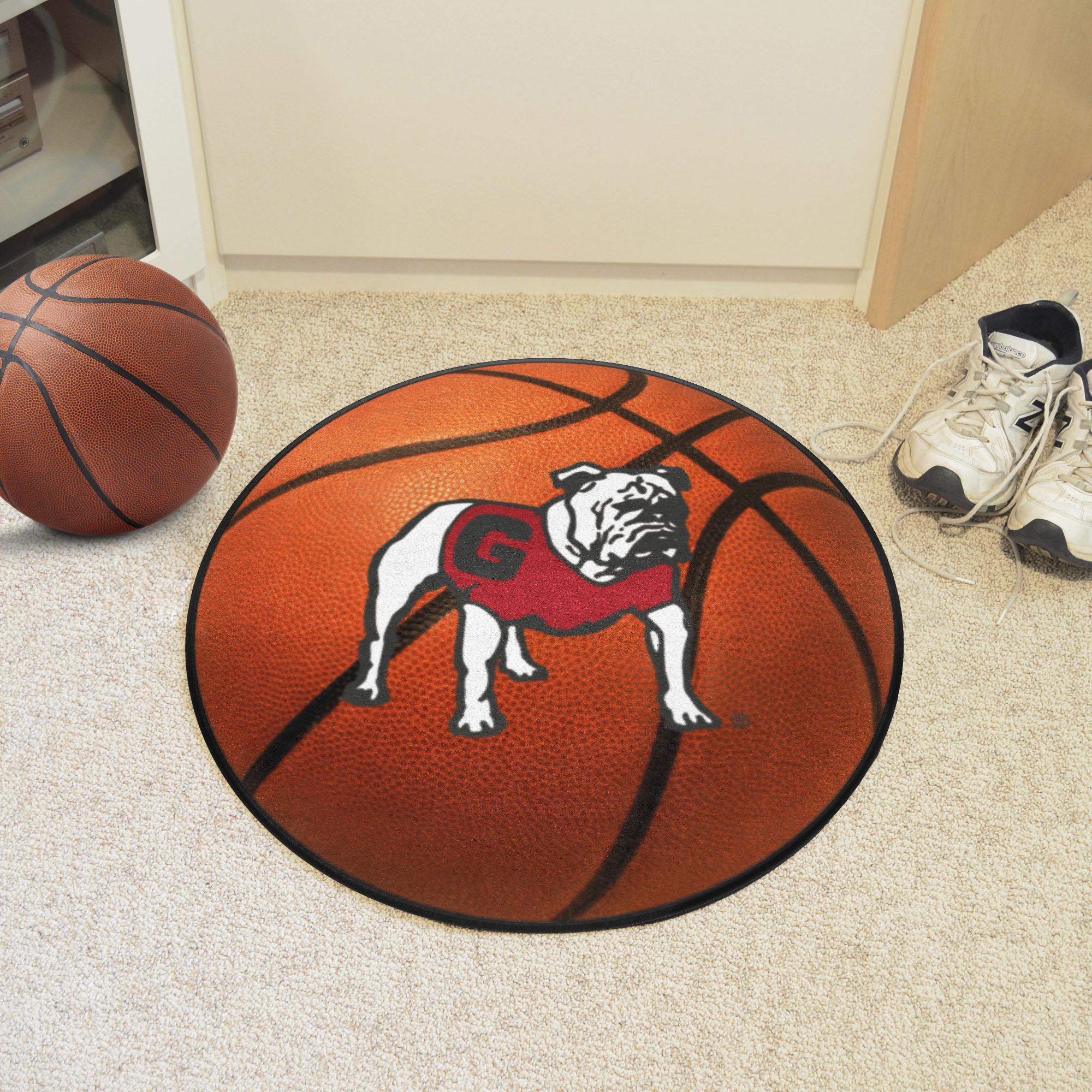 Georgia Bulldogs Logo Basketball Shaped Area Rug