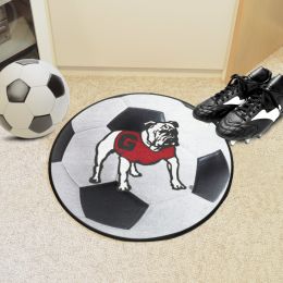 Georgia Bulldogs Logo Soccer Ball Shaped Area Rug