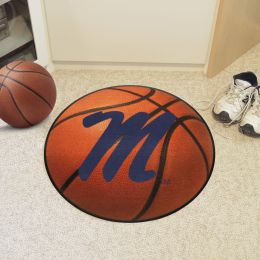 Ole Miss Rebels Logo Basketball Shaped Area Rug