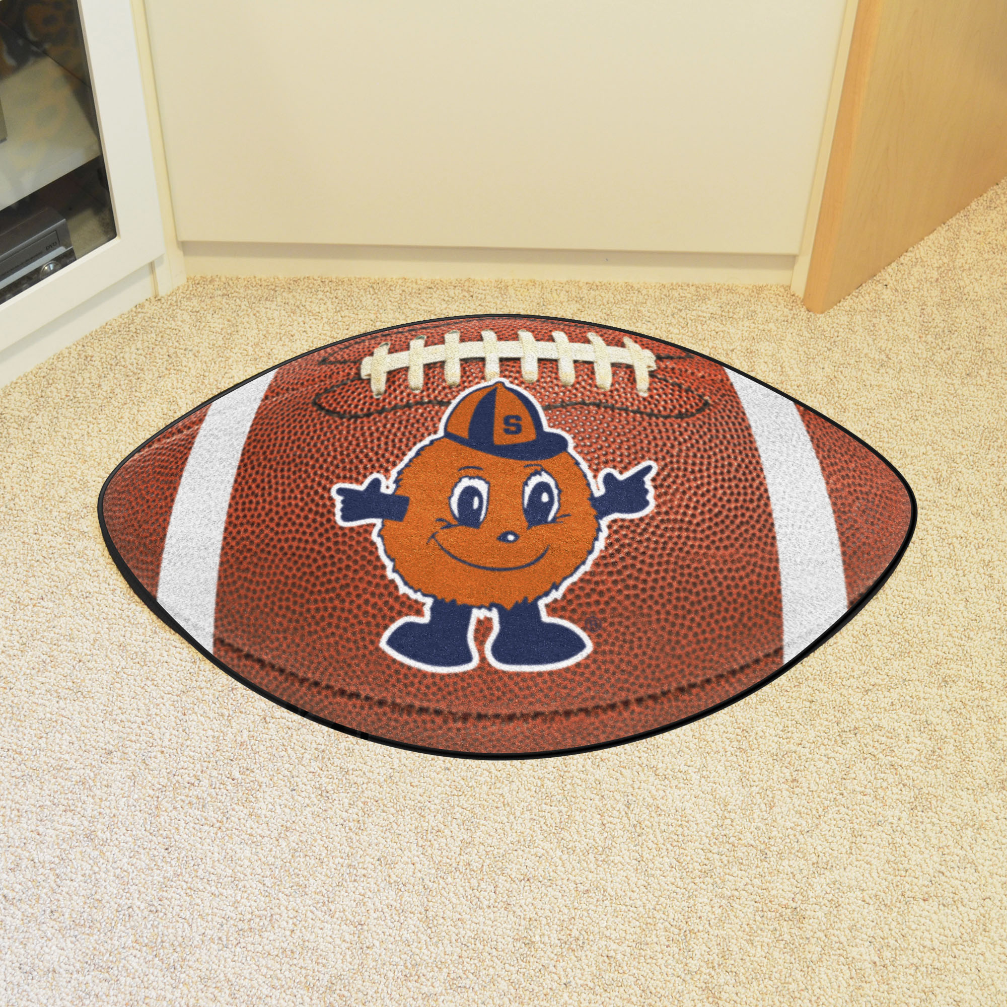 Syracuse Orange Logo Football Shaped Area Rug