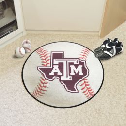 Texas A&M Aggies Logo Baseball Shaped Area Rug