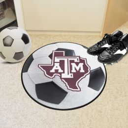 Texas A&M Aggies Logo Soccer Ball Shaped Area Rug
