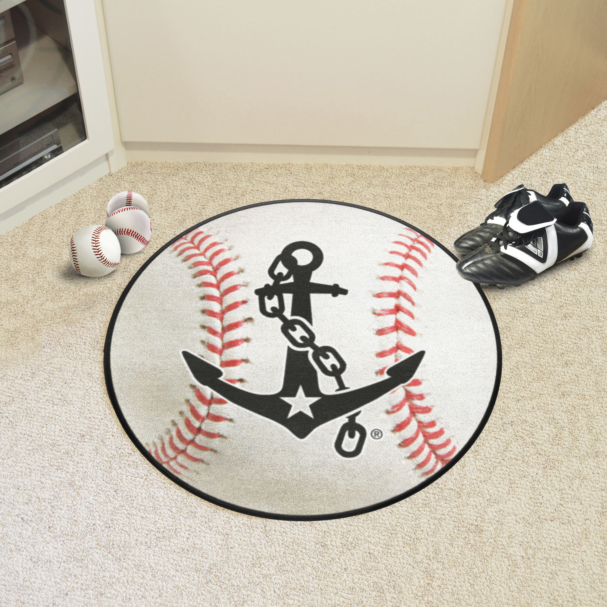Vanderbilt Commodores Logo Baseball Shaped Area Rug