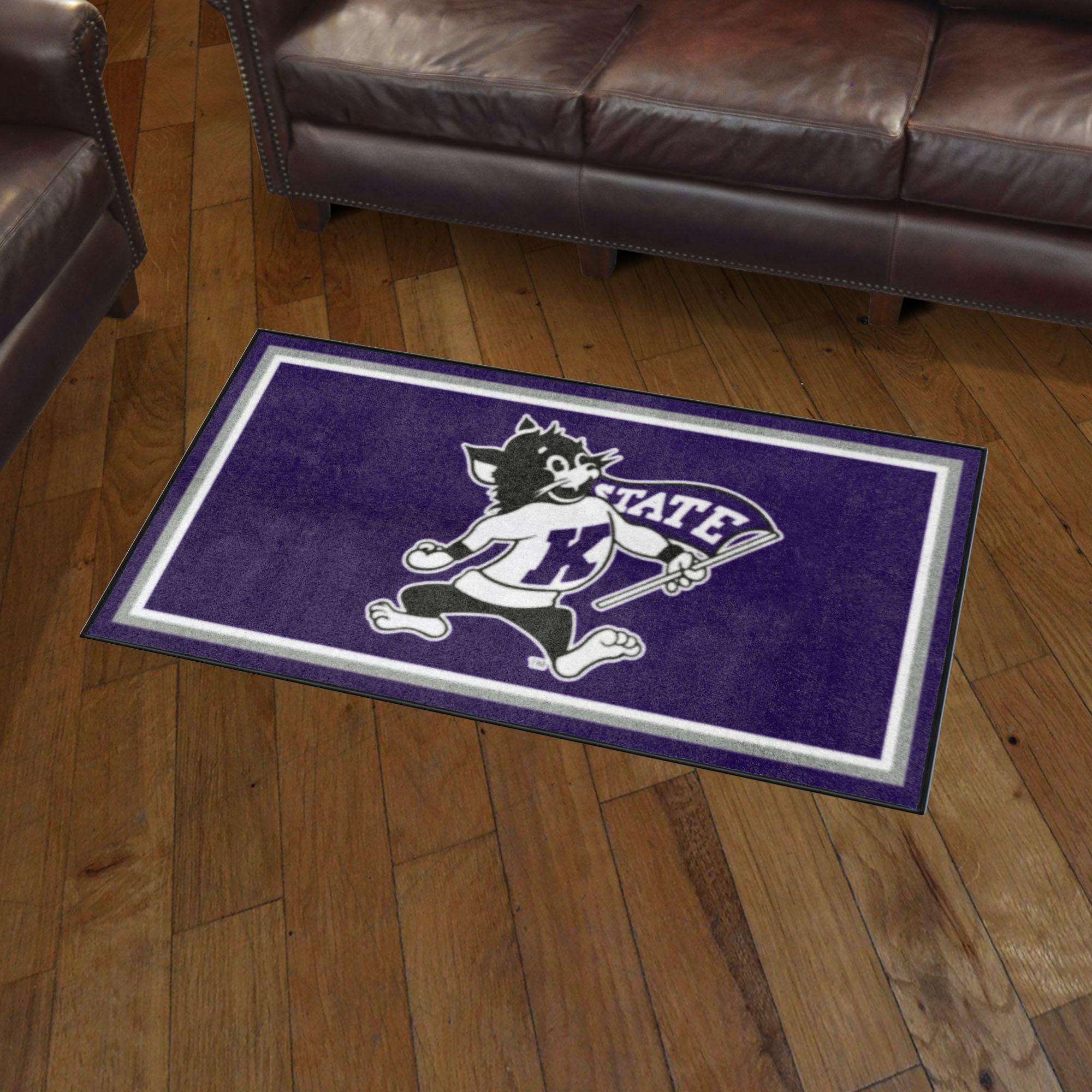 Kansas State Wildcats Area Rug - 3' x 5' Mascot Logo Nylon