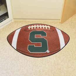 Michigan State Spartans Alt Logo Football Shaped Area Rug