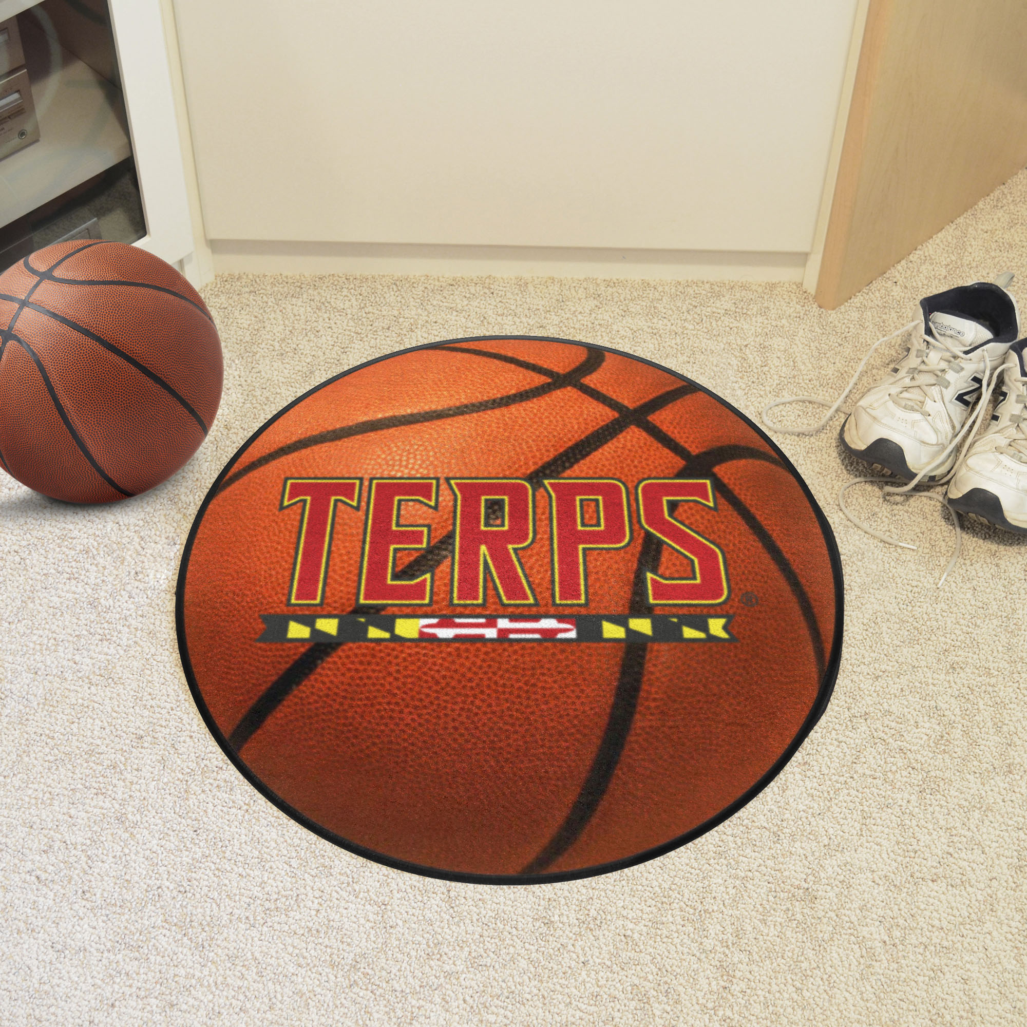Maryland Terrapins Alt Logo Basketball Shaped Area Rug