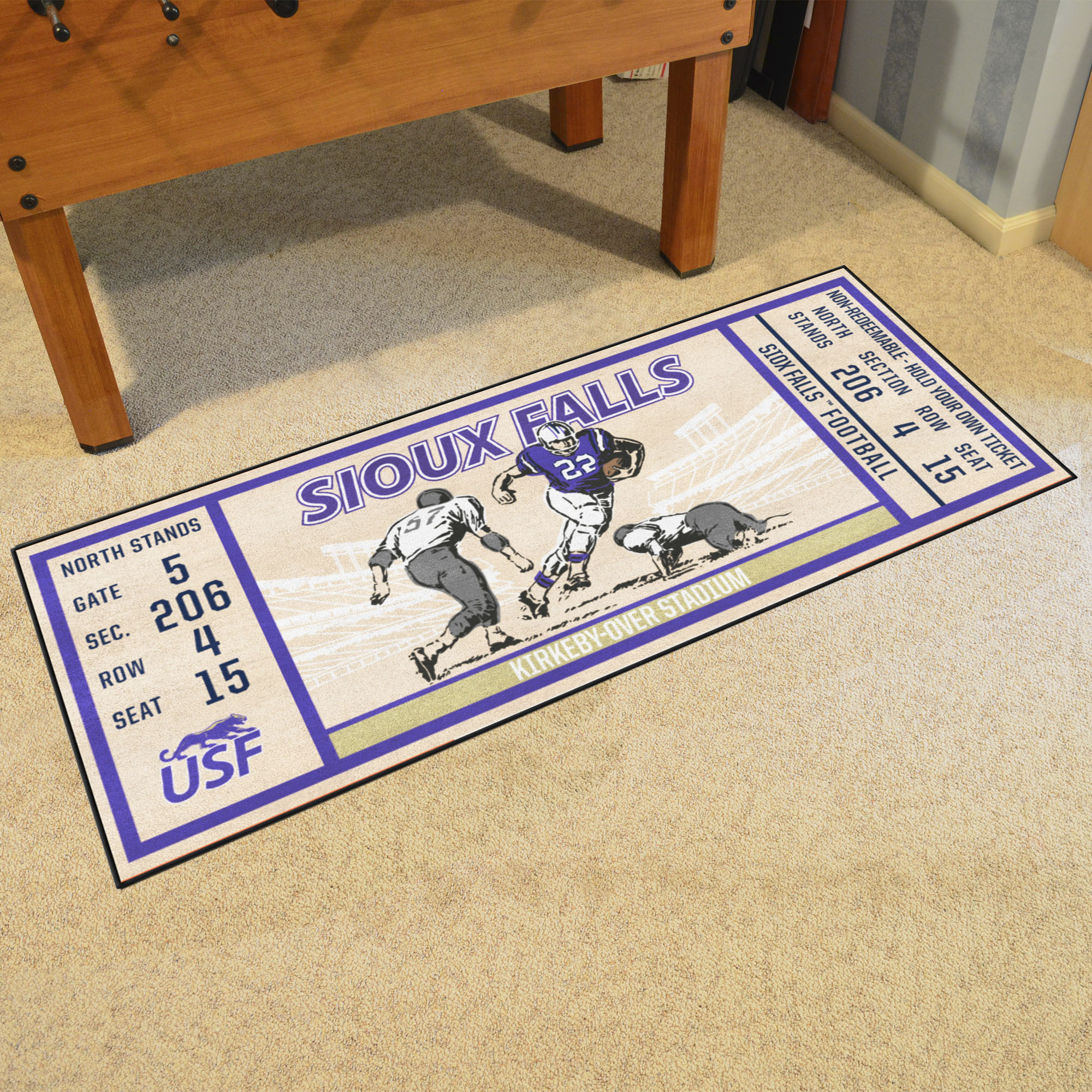 Sioux Falls Cougars Ticket Runner Mat - 29.5 x 72