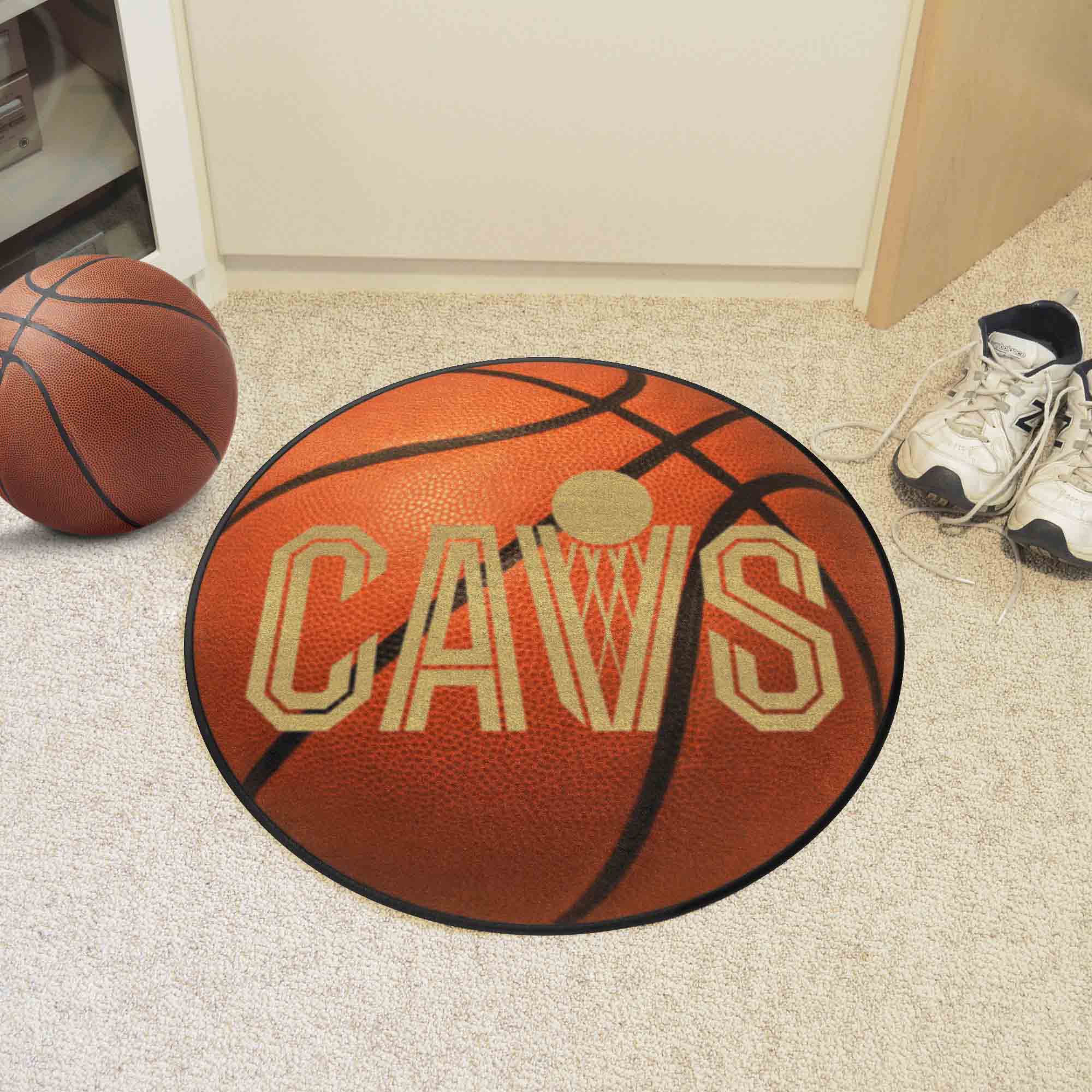Cleveland Cavaliers Basketball Shaped Alt Logo Area Rug