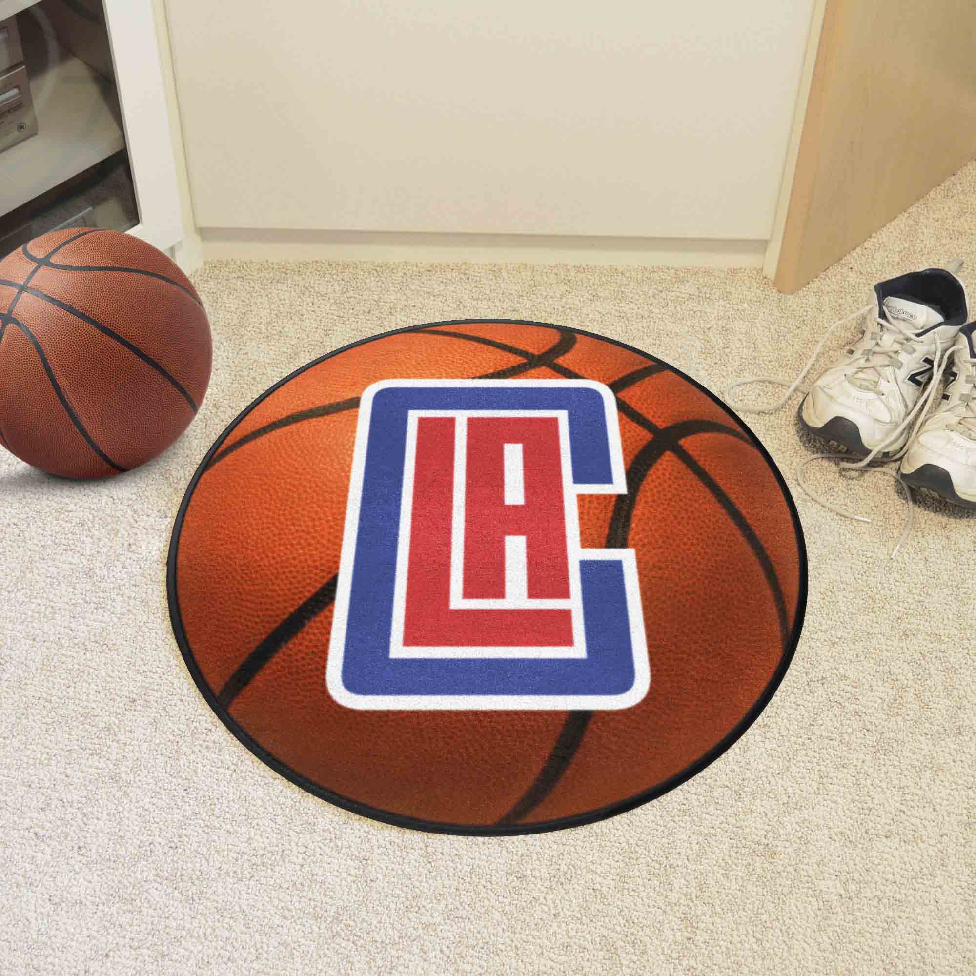 Los Angeles Clippers Basketball Shaped Alt Logo Area Rug