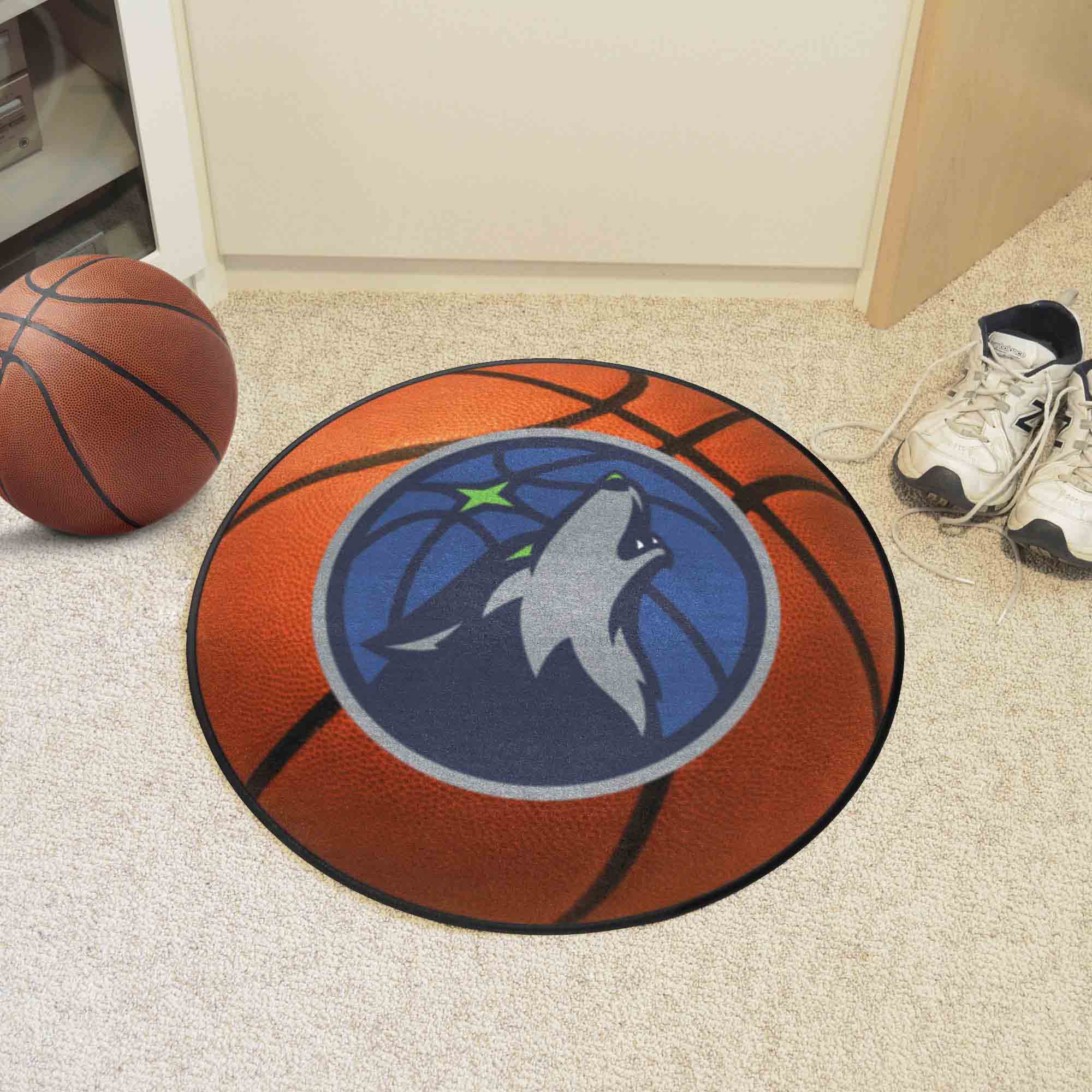 Minnesota Timberwolves Basketball Logo Shaped Area Rug