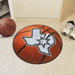 San Antonio Spurs Basketball Shaped Alt Logo Area Rug