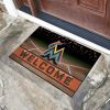 Miami Marlins Flocked Rubber Doormat - 18 x 30