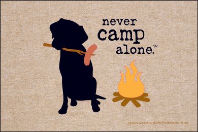 Never Camp Alone Doormat - 19x30 Funny